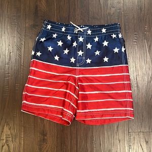 Old navy American flag patriotic boys swim bottoms / trunks - boys 14/16